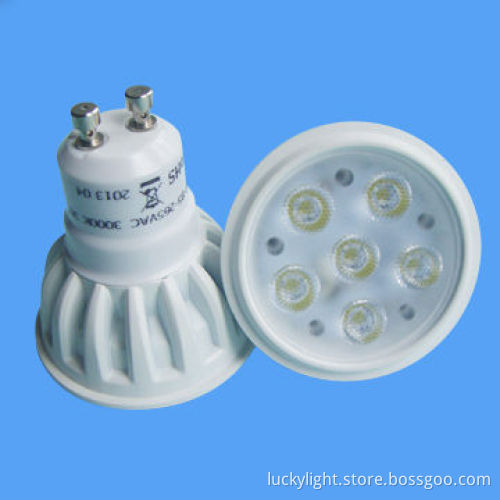 6W GU10 LED Spotlight Bulb, 85-265V AC Input Voltage, Epistar, Epileds and Bridgelux LED Chips